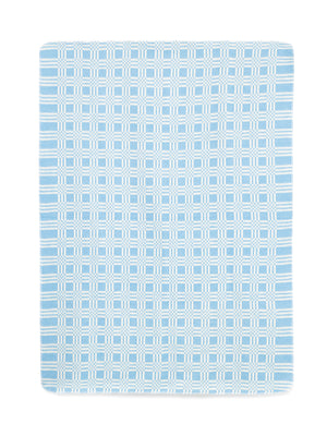 Light blue and white flat layout reversible with big squares and thinner lines overlapping around