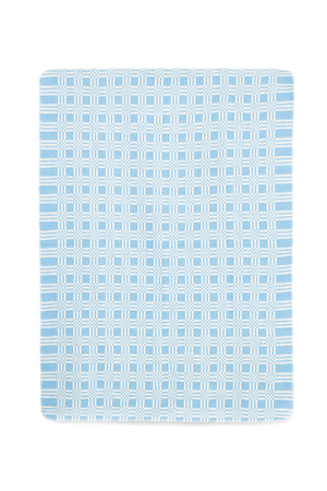 Light blue and white flat layout reversible with big squares and thinner lines overlapping around