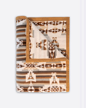 Folded on reverse with brown and beige stripes, showing the corner of white 